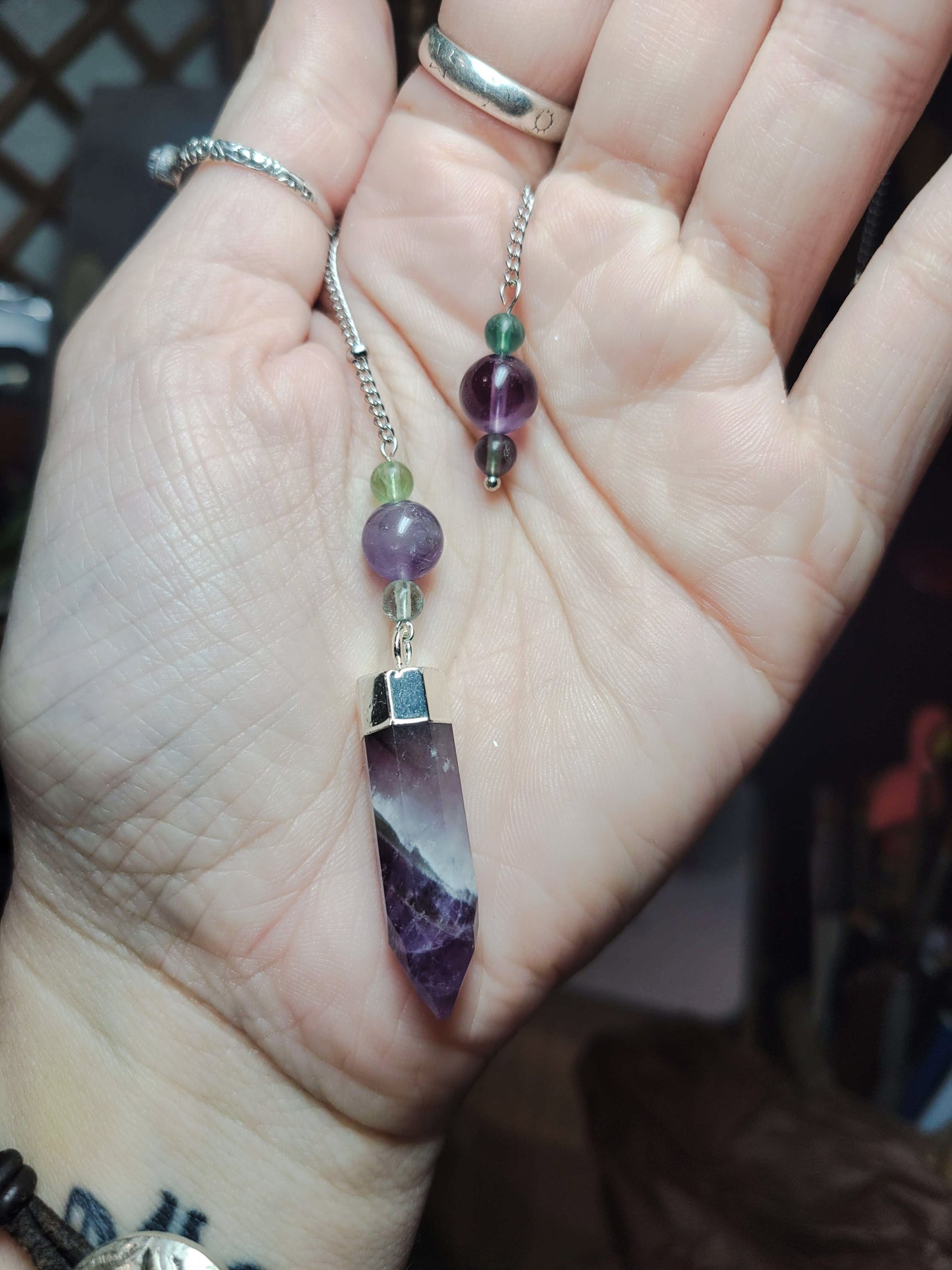 Amethyst and Fluorite Pendulum
