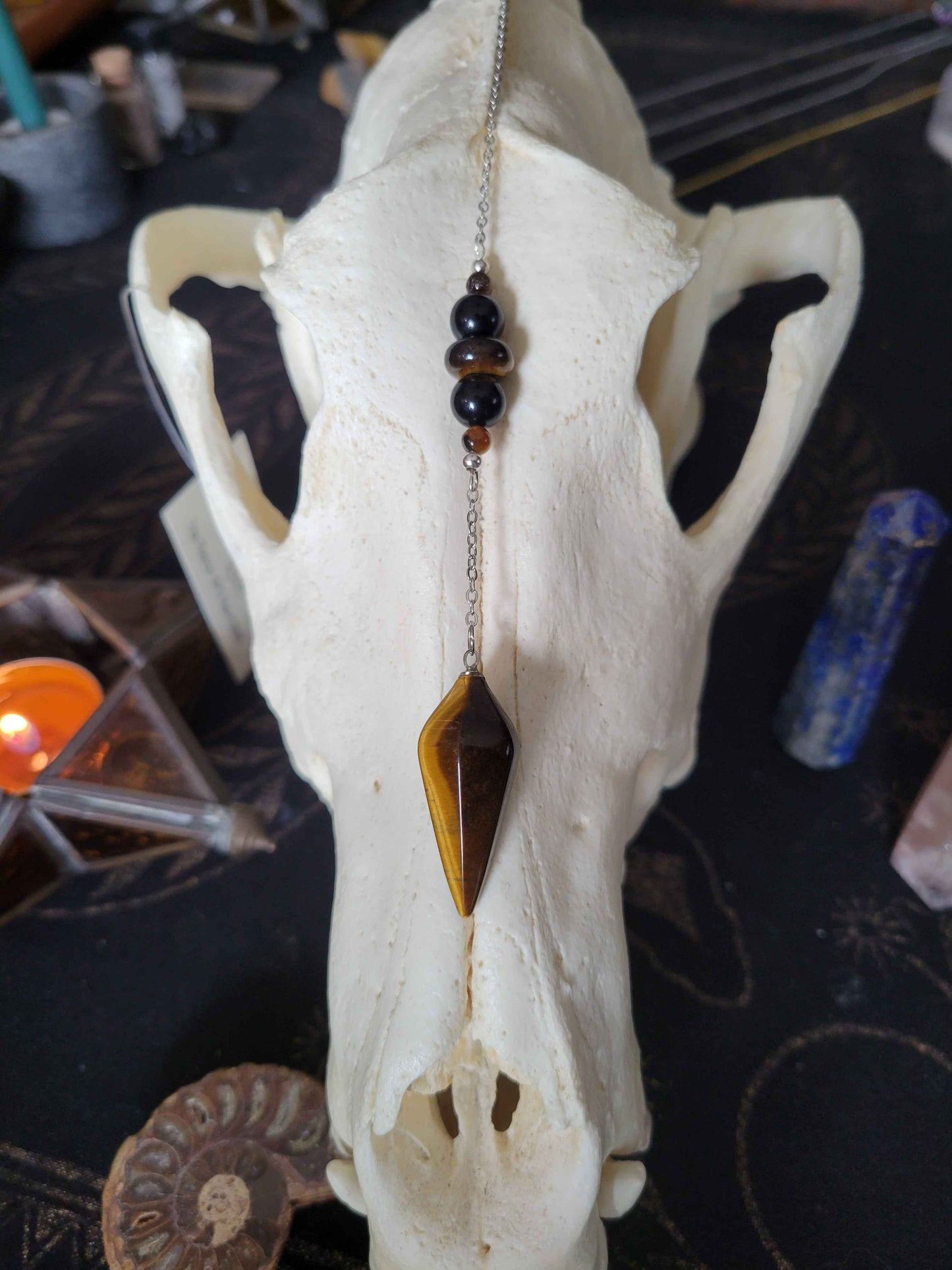 Tiger Eye and Jasper Pendulum