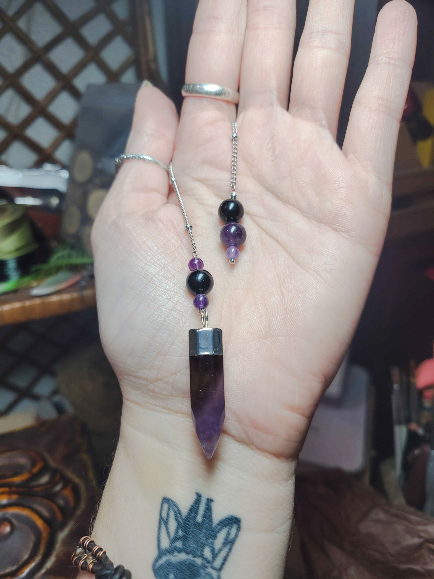 Amethyst and Jasper Pendulum