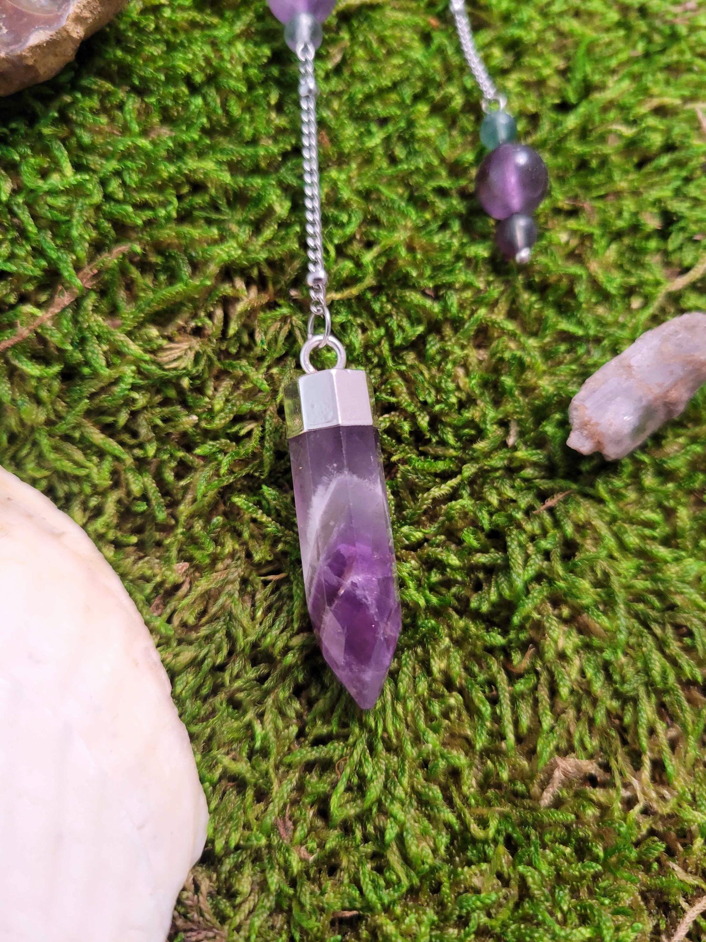 Amethyst and Fluorite Pendulum