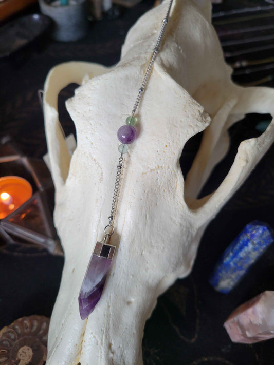 Amethyst and Fluorite Pendulum
