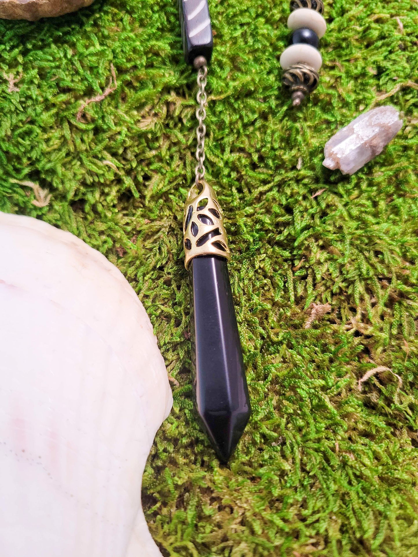 Onyx and Bone Pendulum