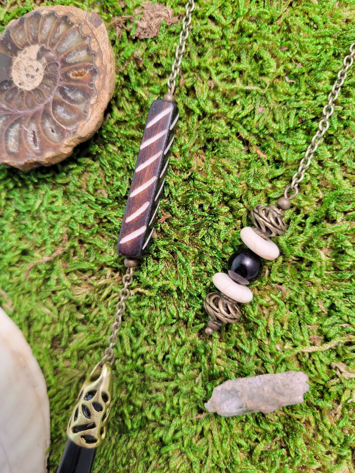 Onyx and Bone Pendulum