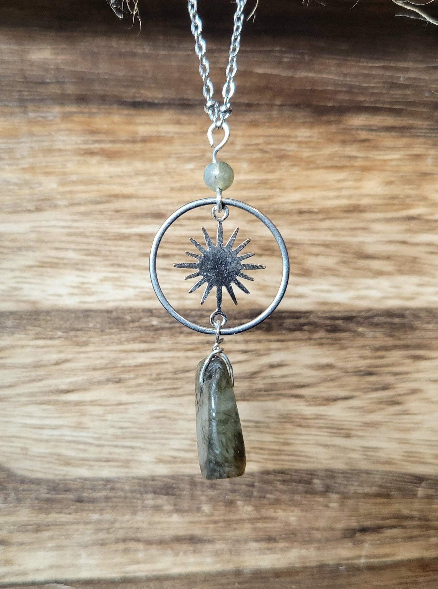 Silver Tone Labradorite Necklace