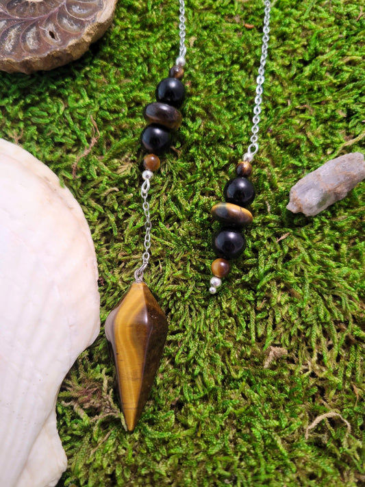 Tiger Eye and Jasper Pendulum
